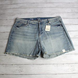a.n.a. Women's Denim Blue Jean Shorts Plus Size 22W Raw Hem